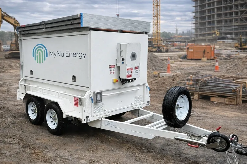Portable power trailer in urban area