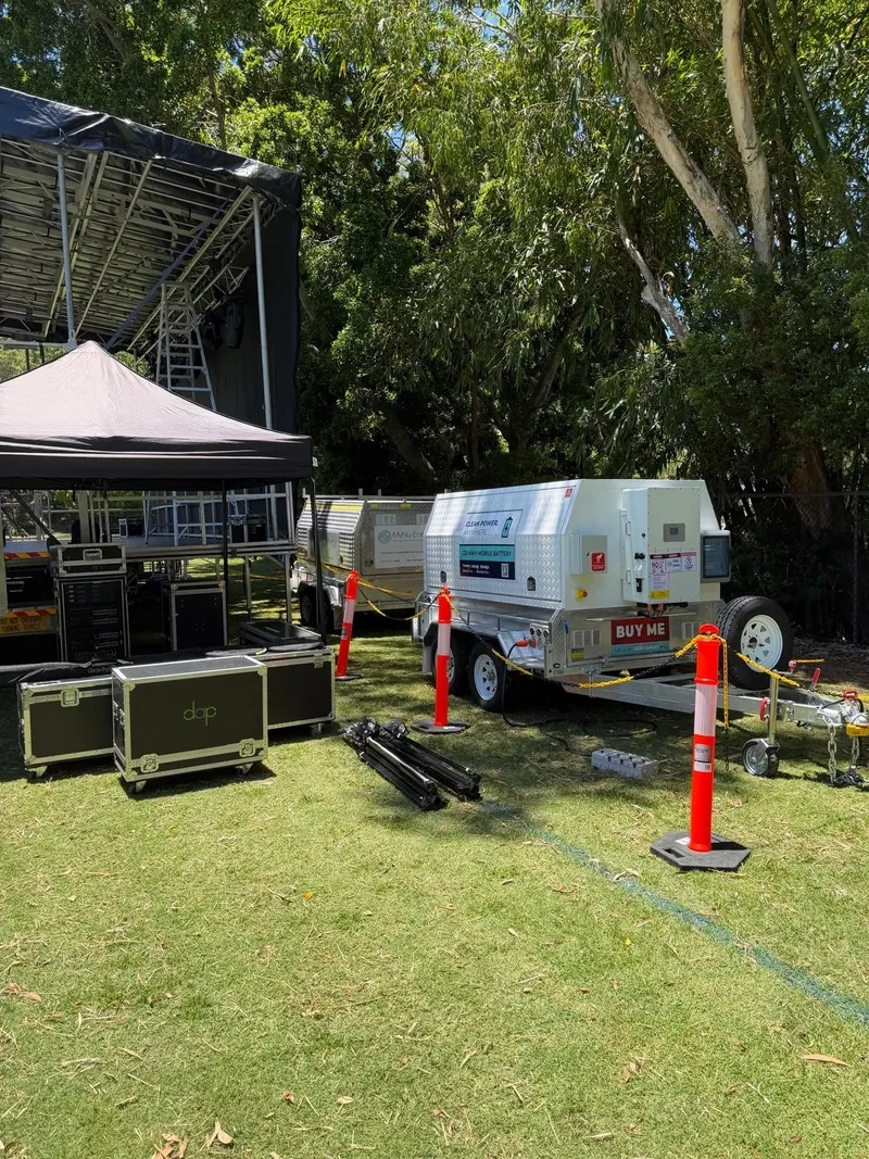 Event preparation with stage and generator equipment